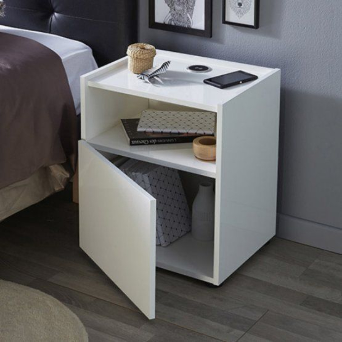 Primrose Engineered Wood Bed Side Table, BSU103